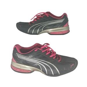 Puma‎ Running Shoes Womens Size 7 Athletic Sneakers Black Pink Lace Up
